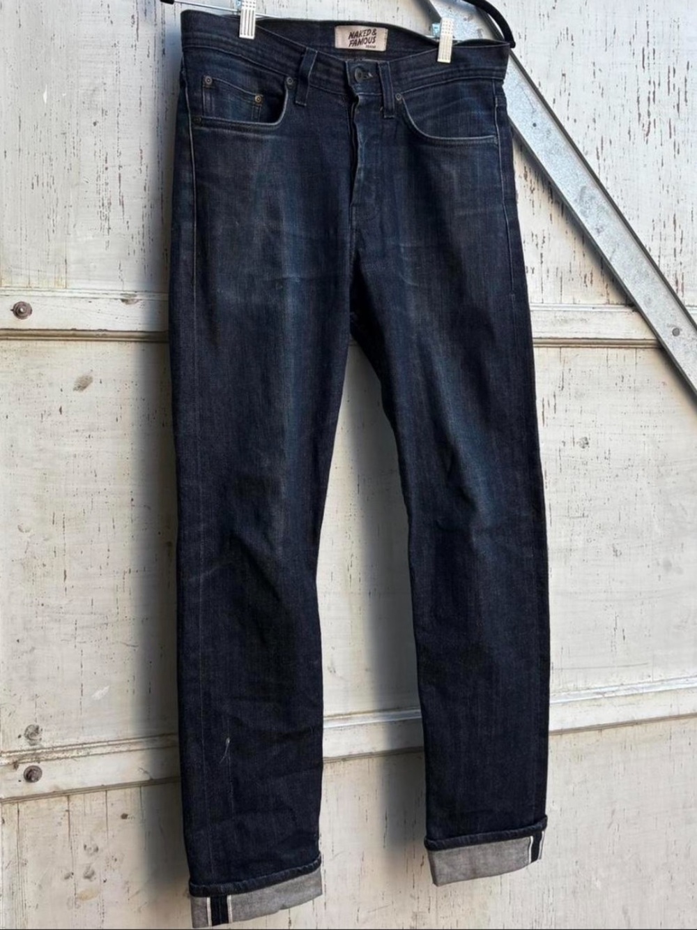 Naked & Famous Denim Dark Indigo Japanese Selvedge Slim Fit Skinny Jeans 32x30